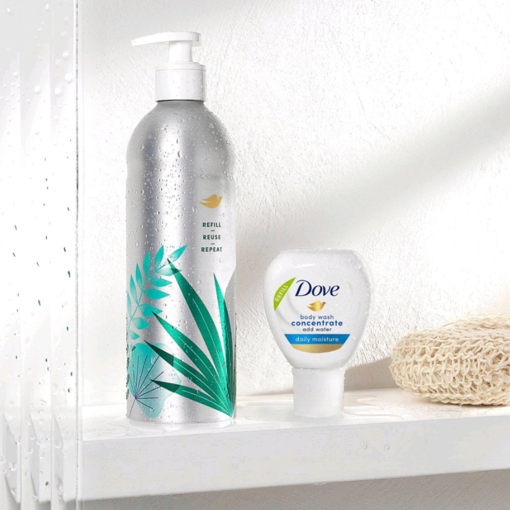 Dove Body Wash Refill Concentrate and Reusable Aluminum Bottle - Picture 4 of 4
